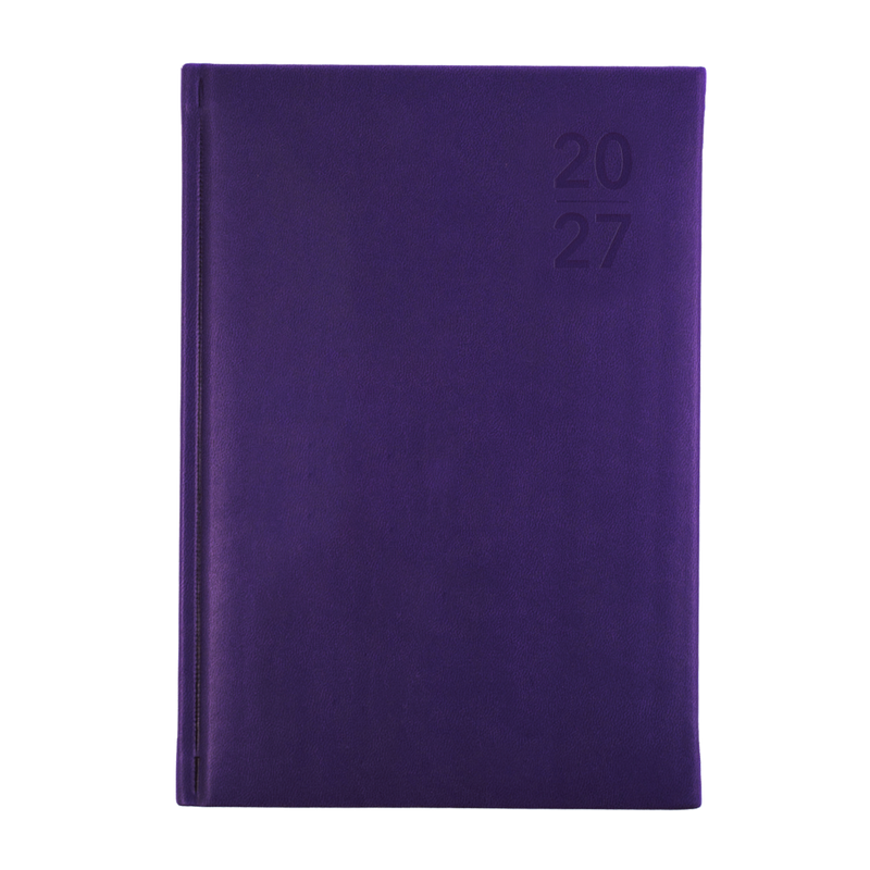 Collins Silhouette 2027 A5 Week to View Purple angled view