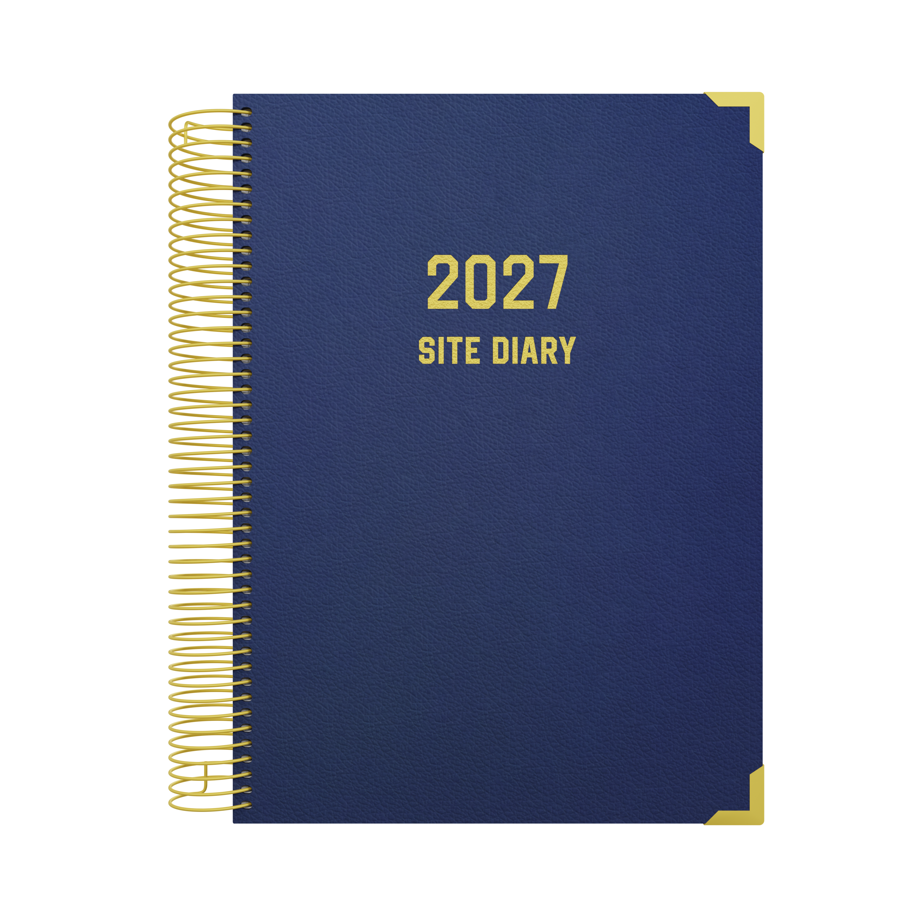Collins Site Diary 2027 A4 Day to Page Navy angled view