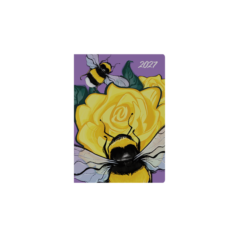 The Roses 2027 A5 Week to View Bee angled view