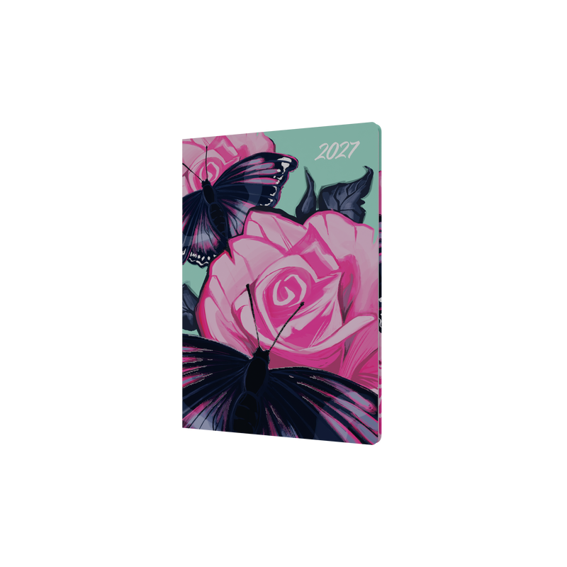 The Roses 2027 A5 Week to View Butterfly front cover