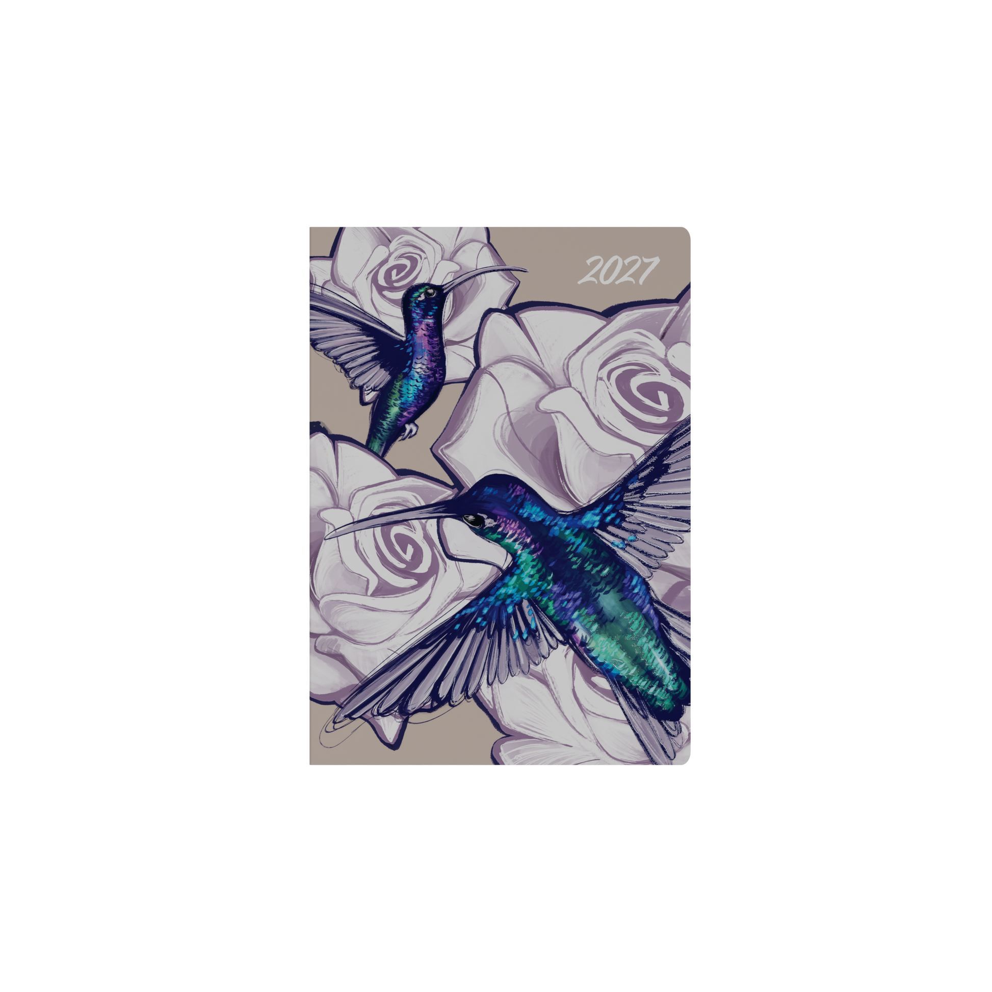 The Roses 2027 A5 Week to View Hummingbird angled view