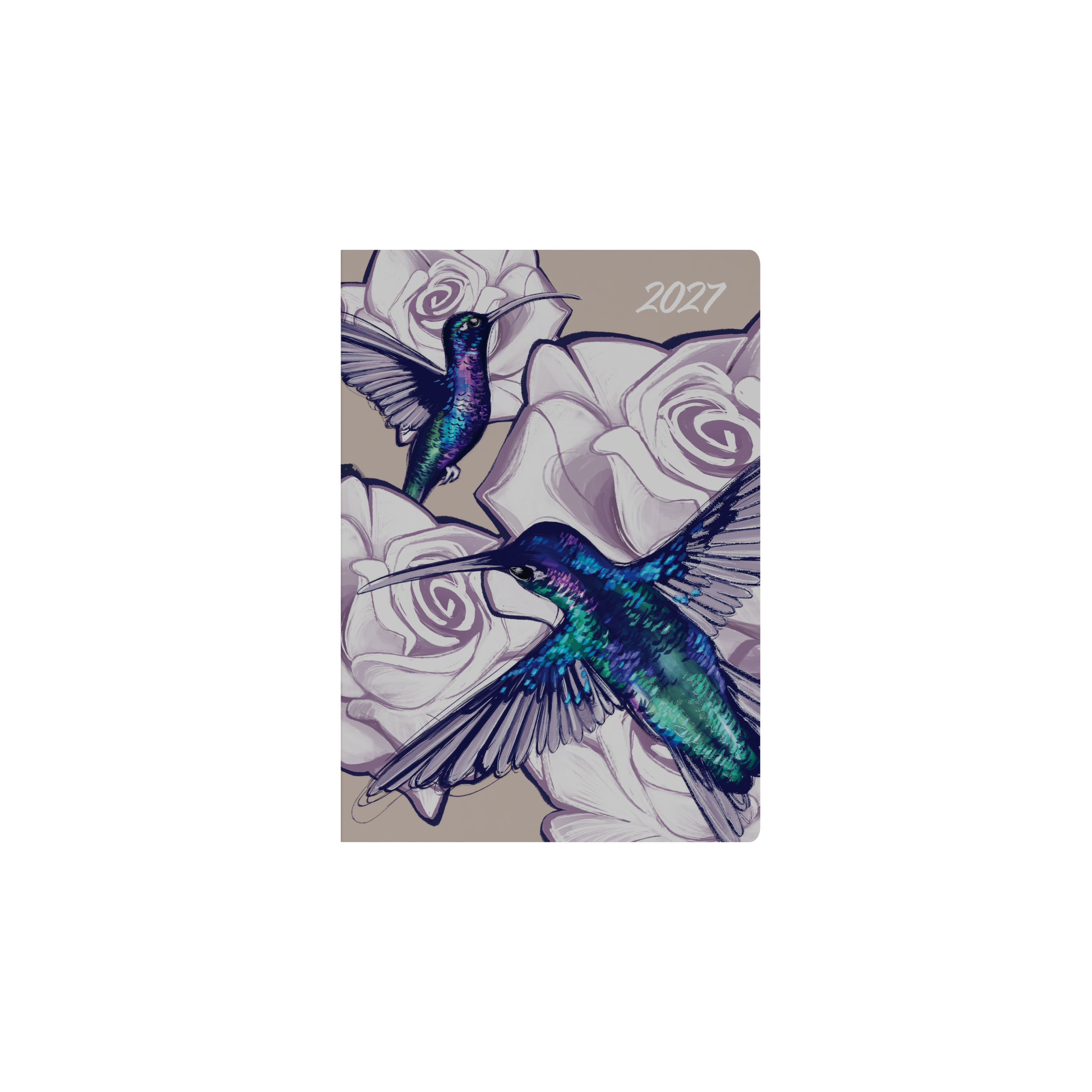 The Roses 2027 A5 Week to View Hummingbird angled view