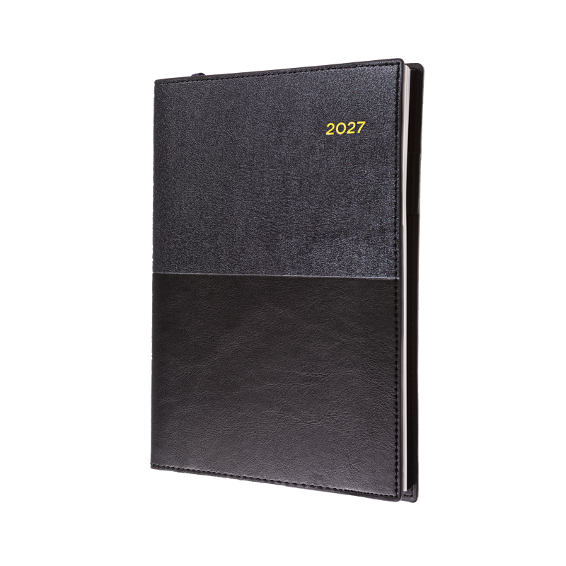Collins Vanessa 2027 A4 2 Days to Page Diary Black front cover