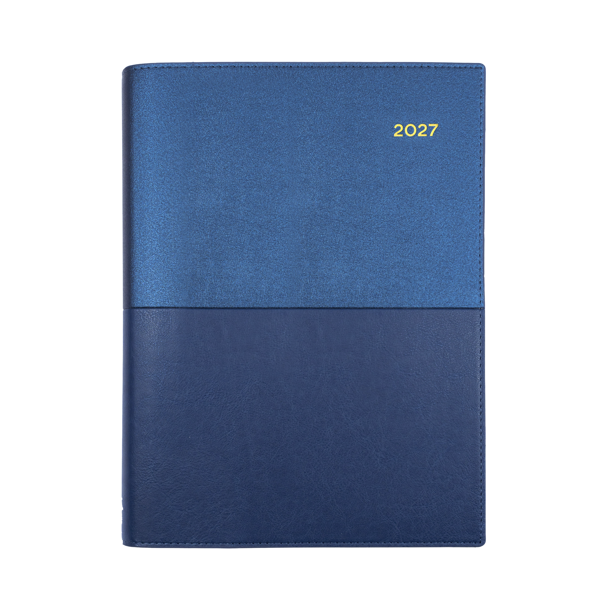 Collins Vanessa 2027 A4 Day to Page Diary Blue angled view