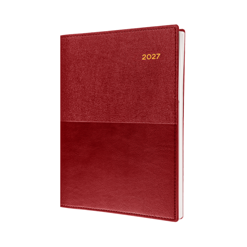 Collins Vanessa 2027 A4 Day to Page Diary Red front cover
