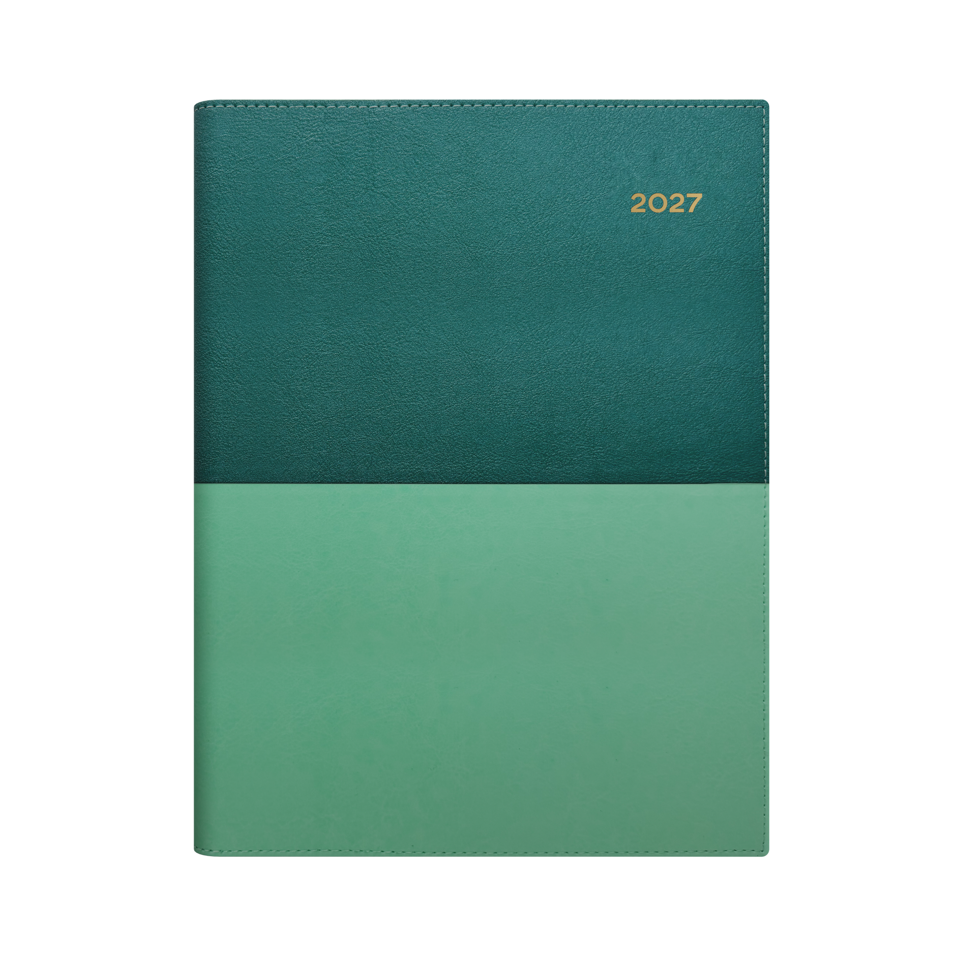 Collins Vanessa 2027 A4 Day to Page Diary Teal angled view