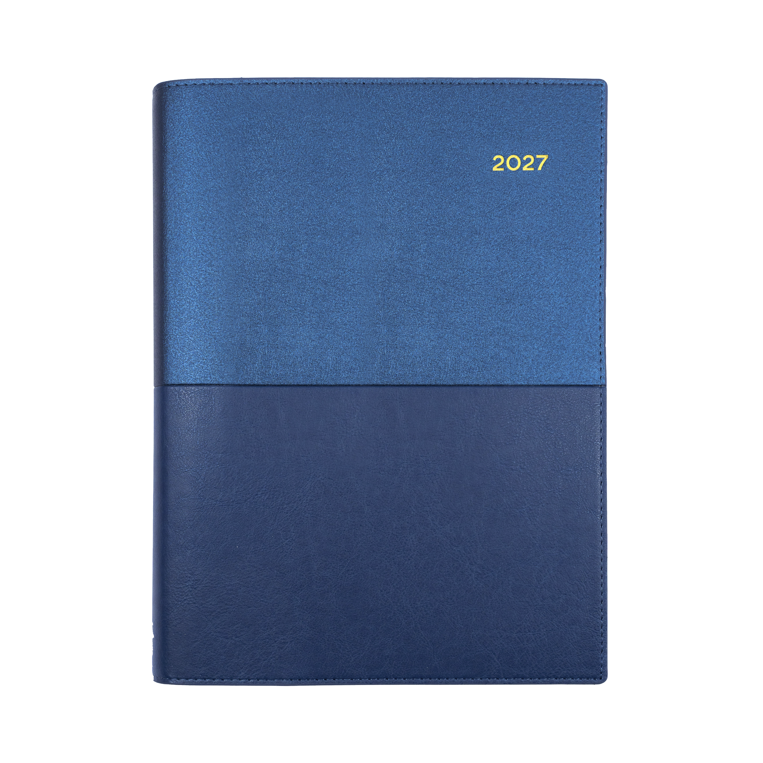 Collins Vanessa 2027 A4 Week to View Diary Blue angled view