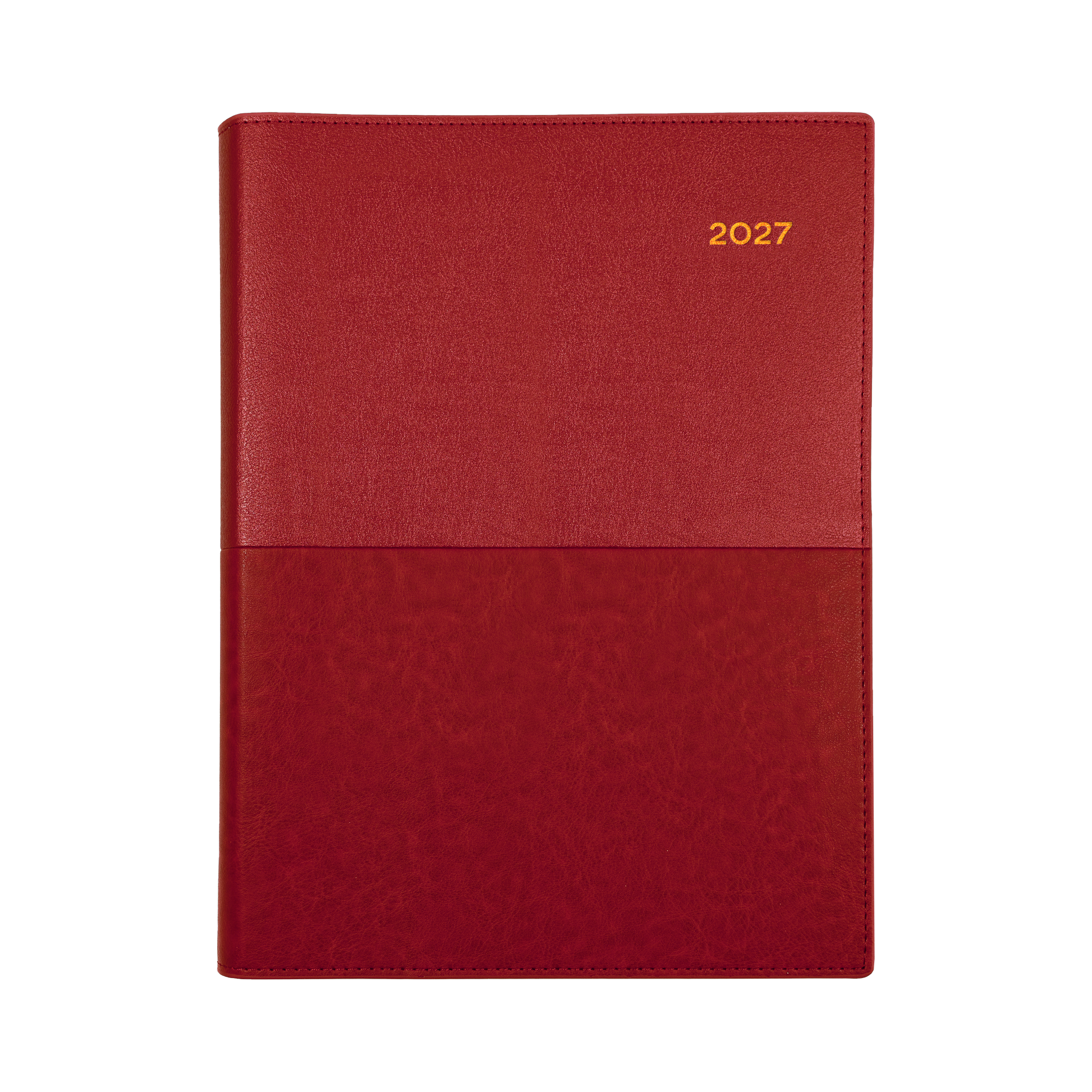 Collins Vanessa 2027 A4 Week to View Diary Red angled view