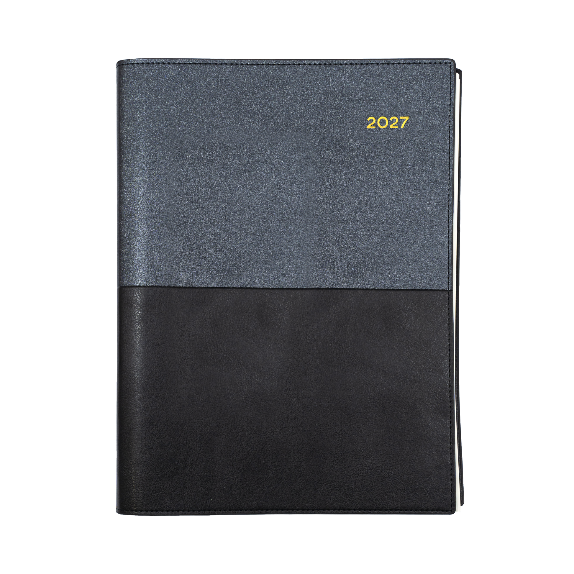 Collins Vanessa 2027 A5 Day to Page Diary Black angled view