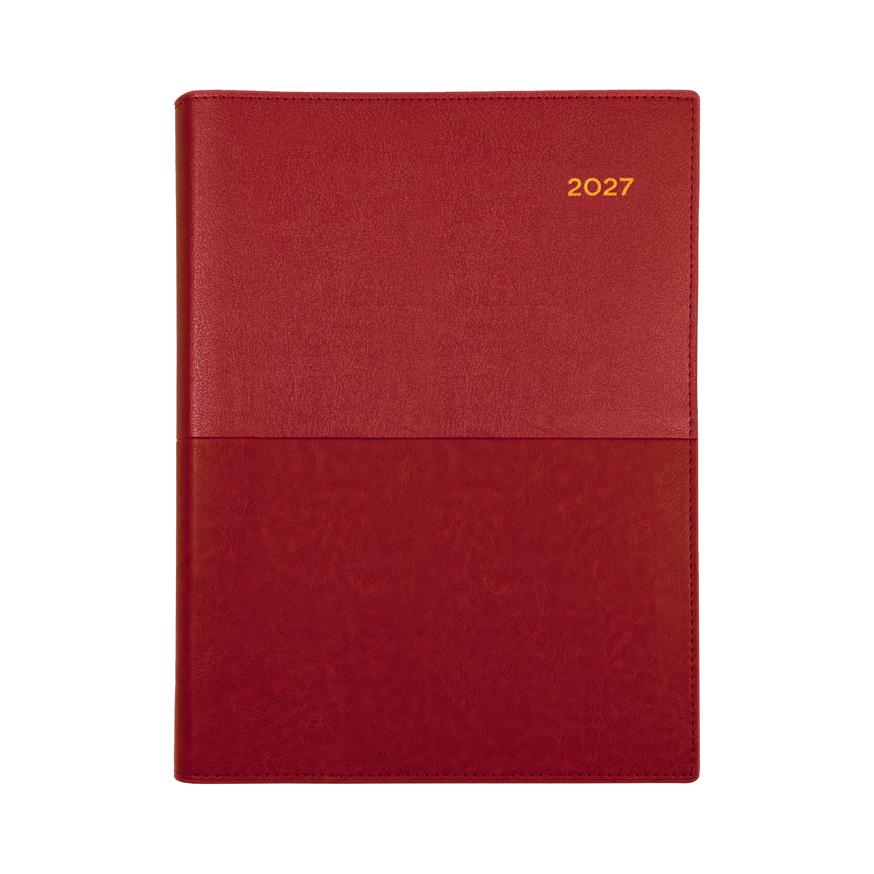 Collins Vanessa 2027 A5 Day to Page Diary Red angled view