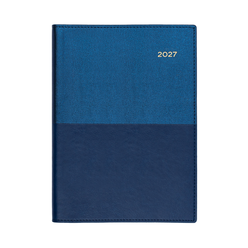 Collins Vanessa 2027 A5 Month to View Diary Blue angled view