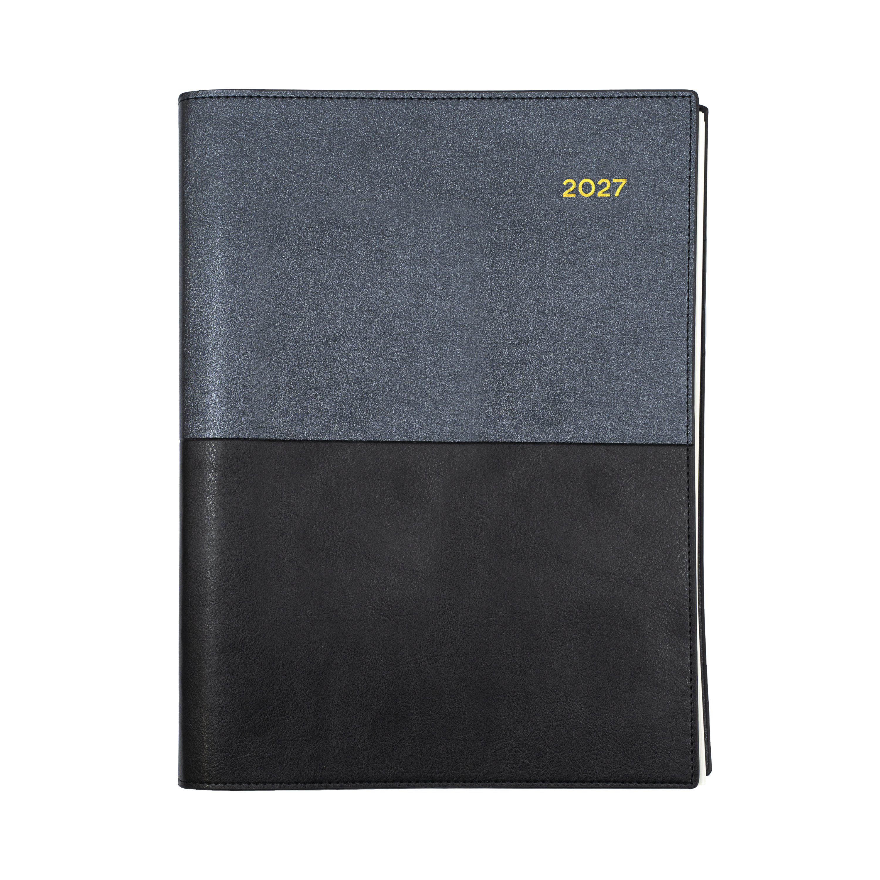 Collins Vanessa 2027 A5 Week to View Diary Black angled view