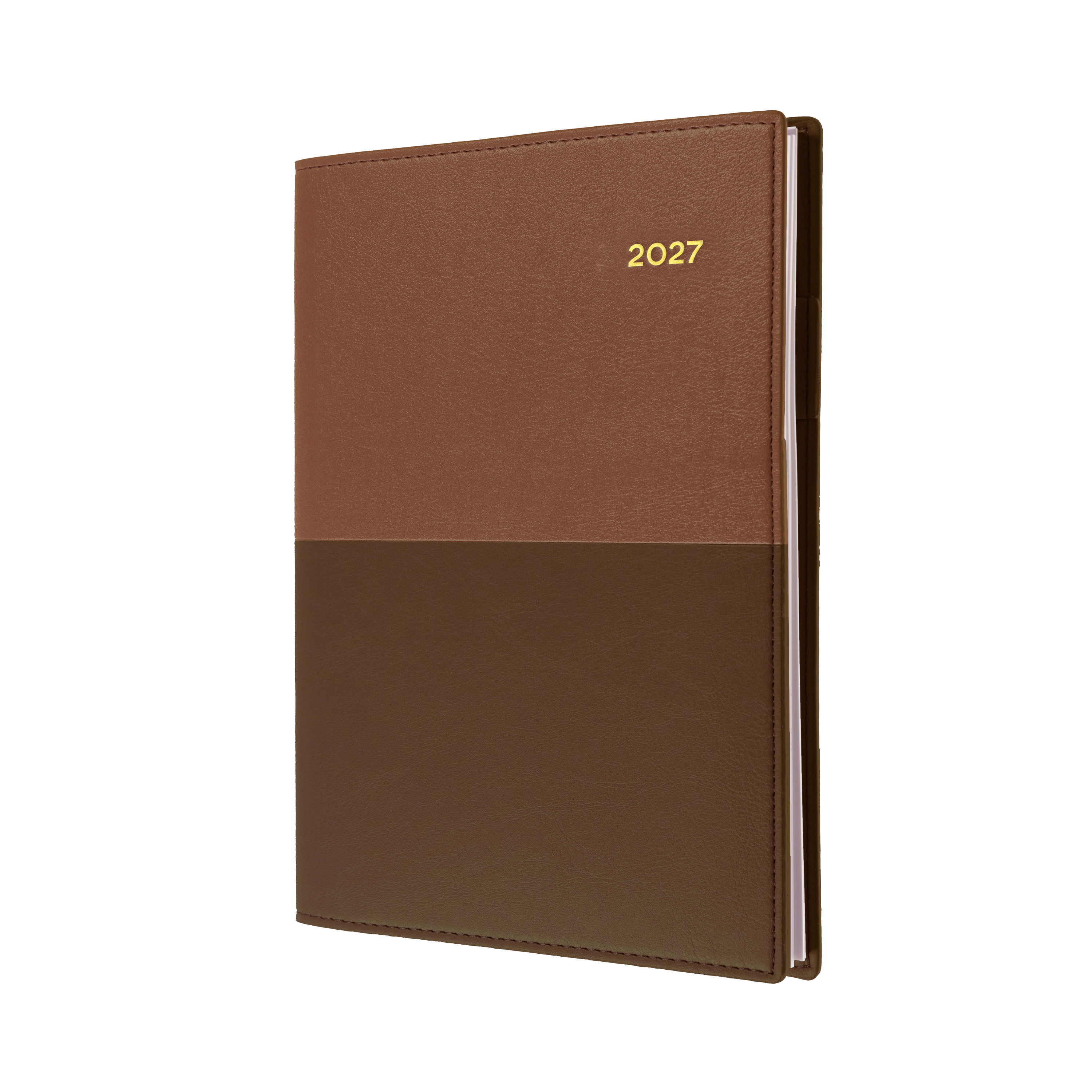 Collins Vanessa 2027 A5 Week to View Diary Tan front cover