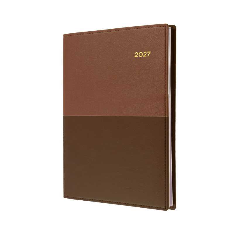 Collins Vanessa 2027 A5 Week to View Diary Tan front cover