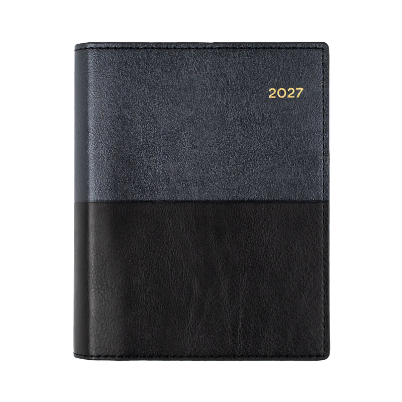 Collins Vanessa 2027 A6 Day to Page Diary Black angled view