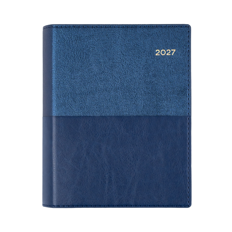 Collins Vanessa 2027 A6 Day to Page Diary Blue angled view