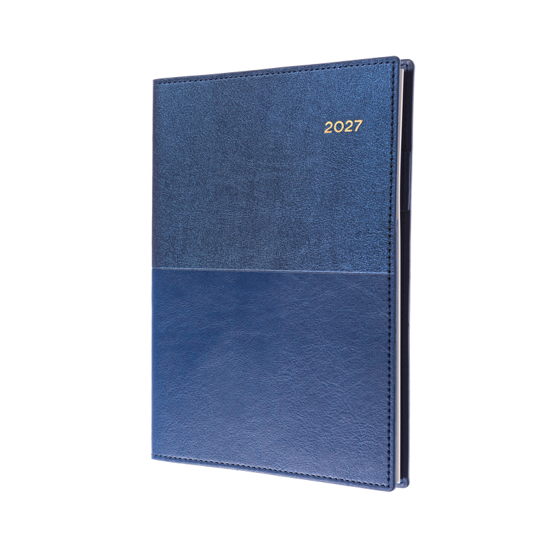 Collins Vanessa 2027 A6 Day to Page Diary Blue front cover