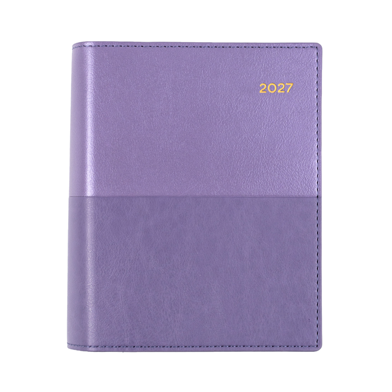 Collins Vanessa 2027 A6 Day to Page Diary Lilac angled view