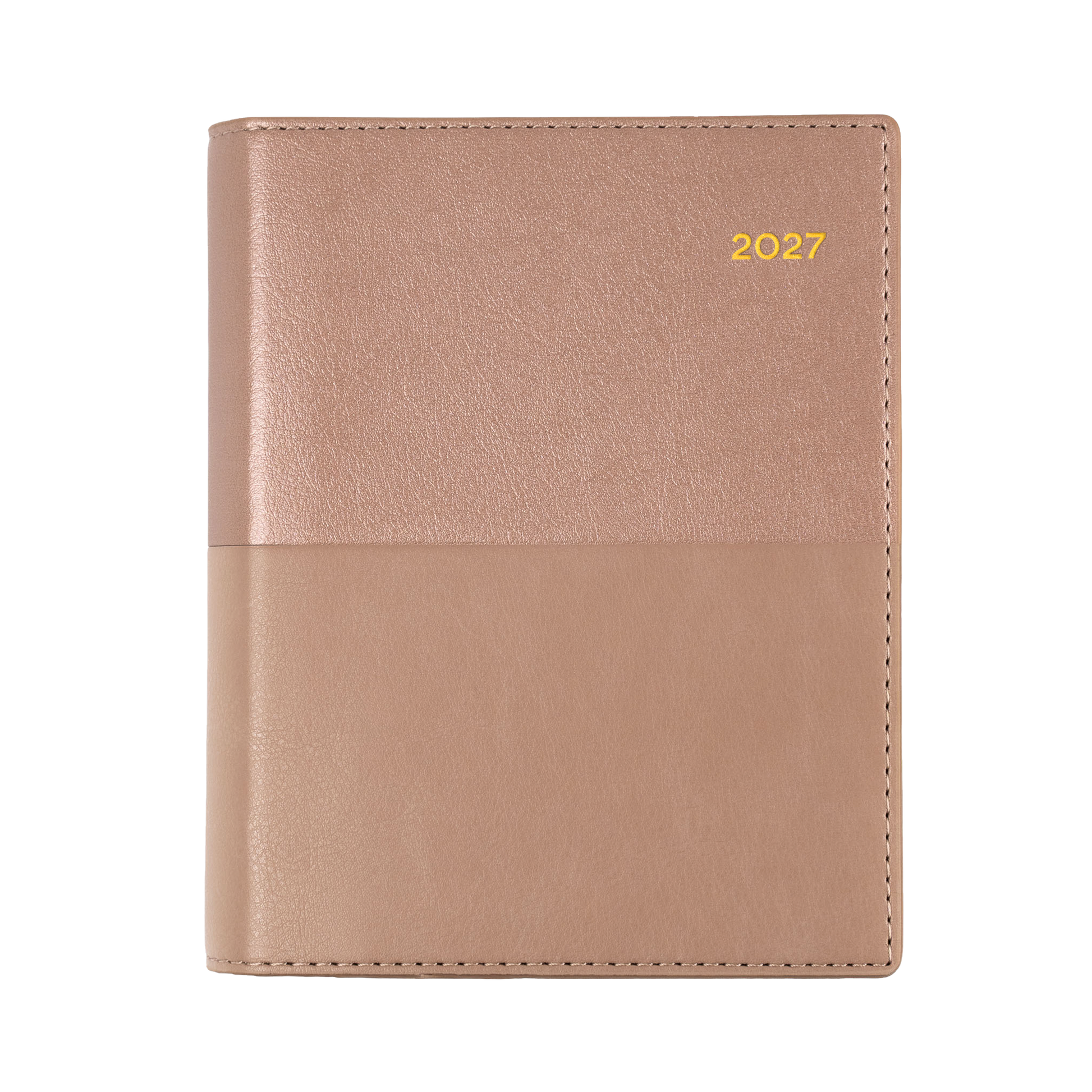 Collins Vanessa 2027 A6 Day to Page Diary Rose Gold angled view