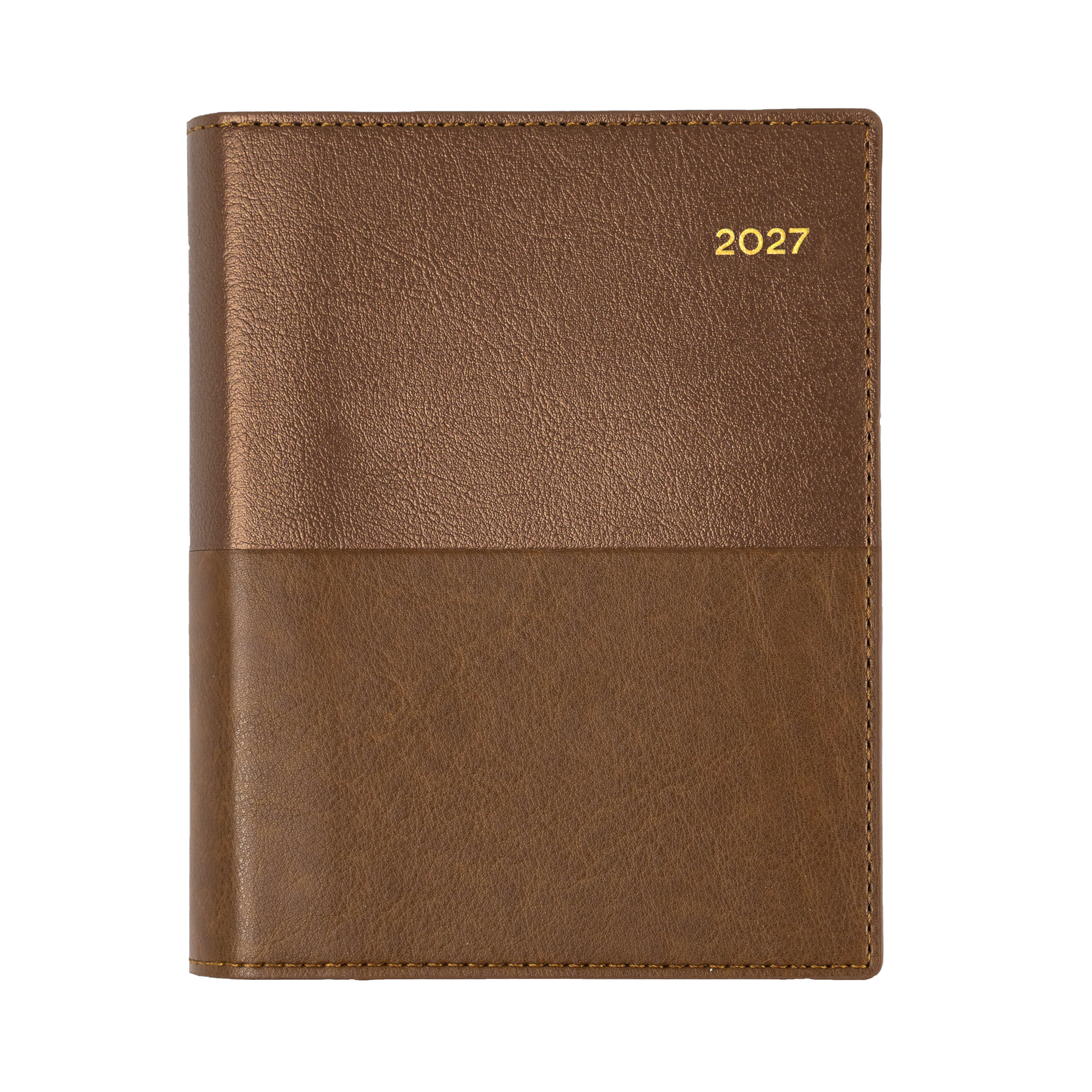 Collins Vanessa 2027 A6 Day to Page Diary Tan angled view
