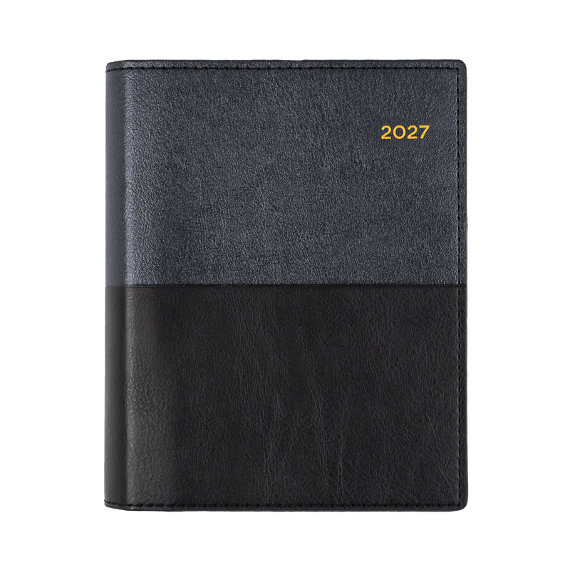 Collins Vanessa 2027 A6 Week to View Diary Black angled view