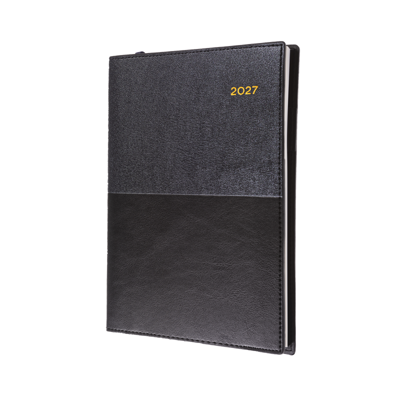 Collins Vanessa 2027 A6 Week to View Diary Black front cover