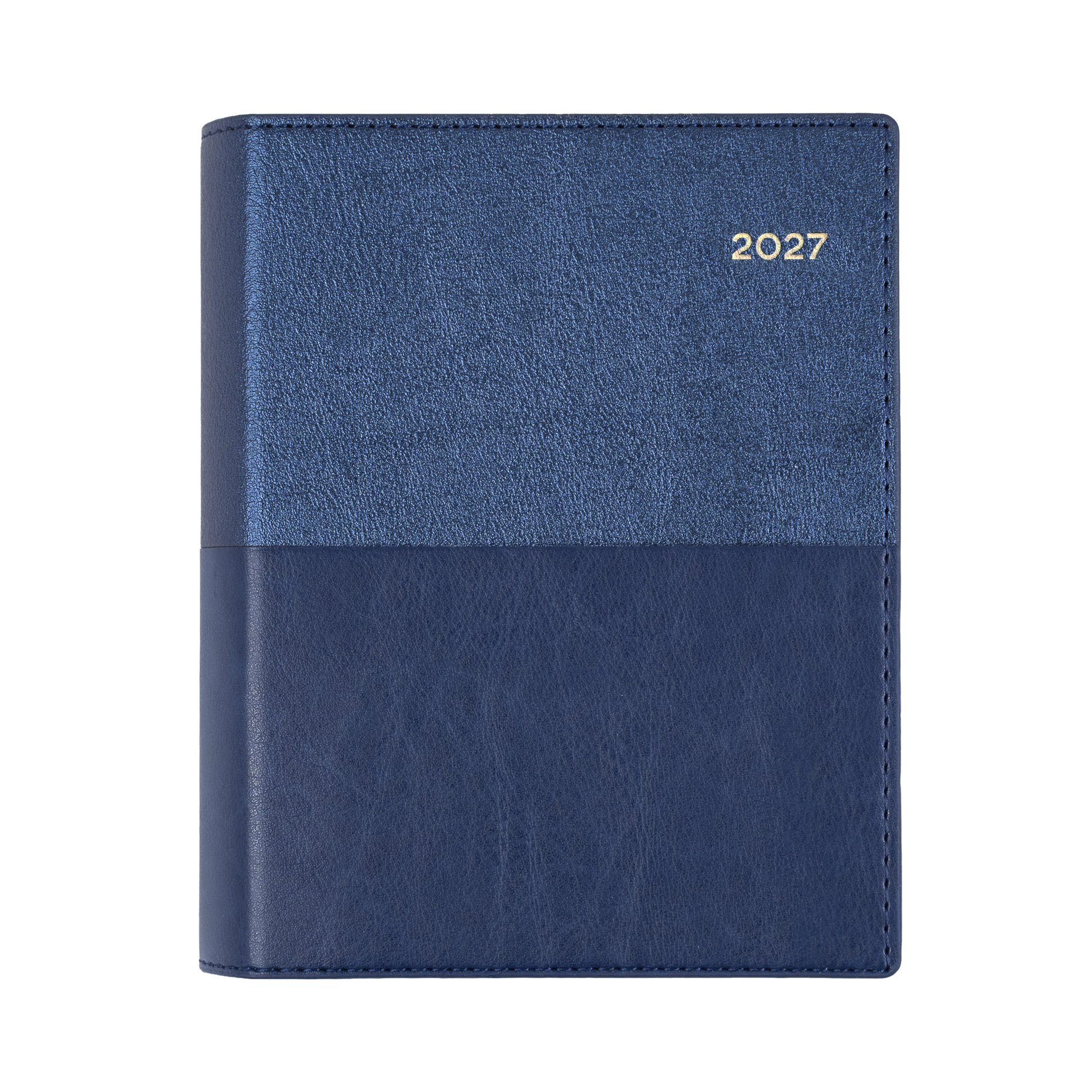 Collins Vanessa 2027 A6 Week to View Diary Blue angled view