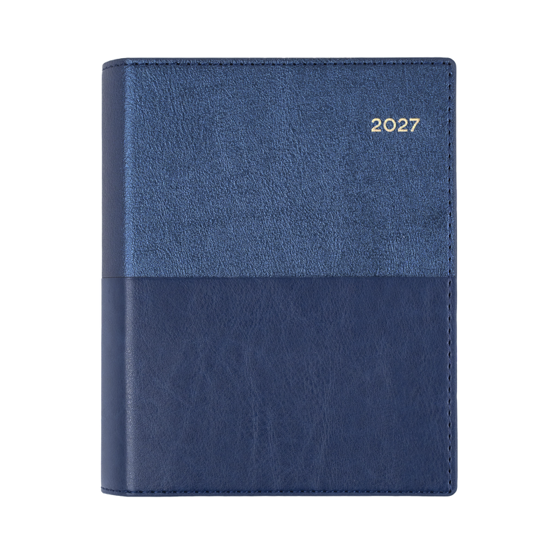 Collins Vanessa 2027 A6 Week to View Diary Blue angled view