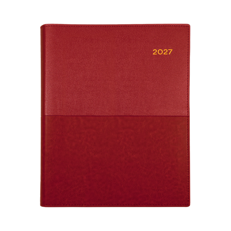 Collins Vanessa 2027 A6 Week to View Diary Red angled view