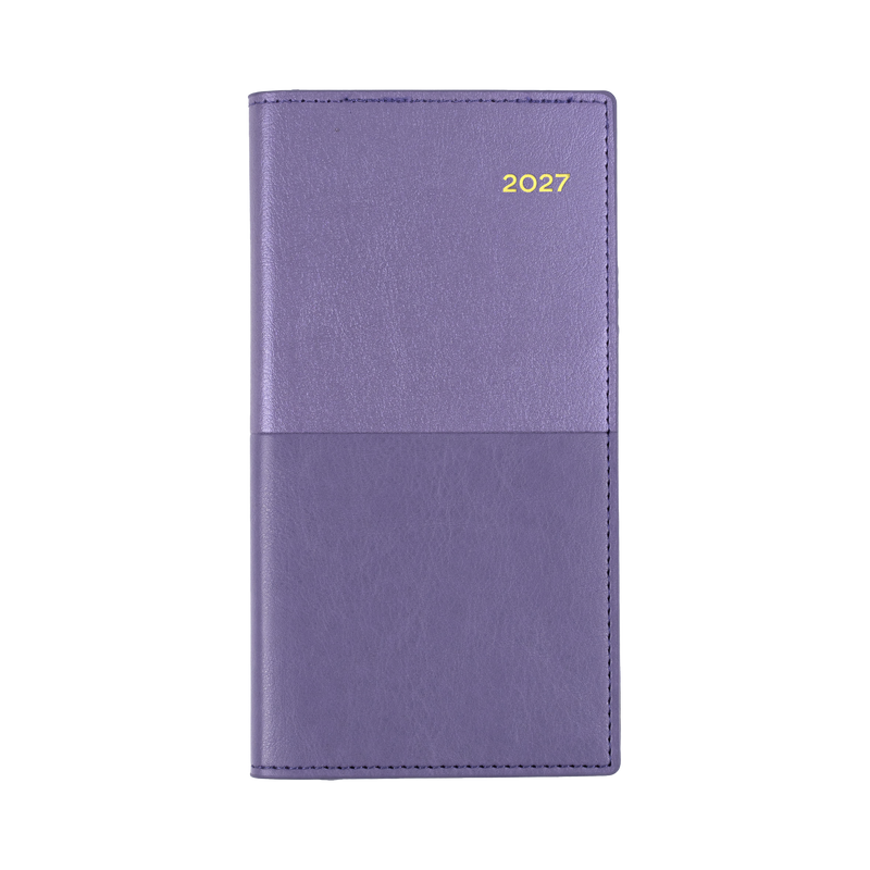 Collins Vanessa 2027 B6/7 Week to View Diary Lilac angled view
