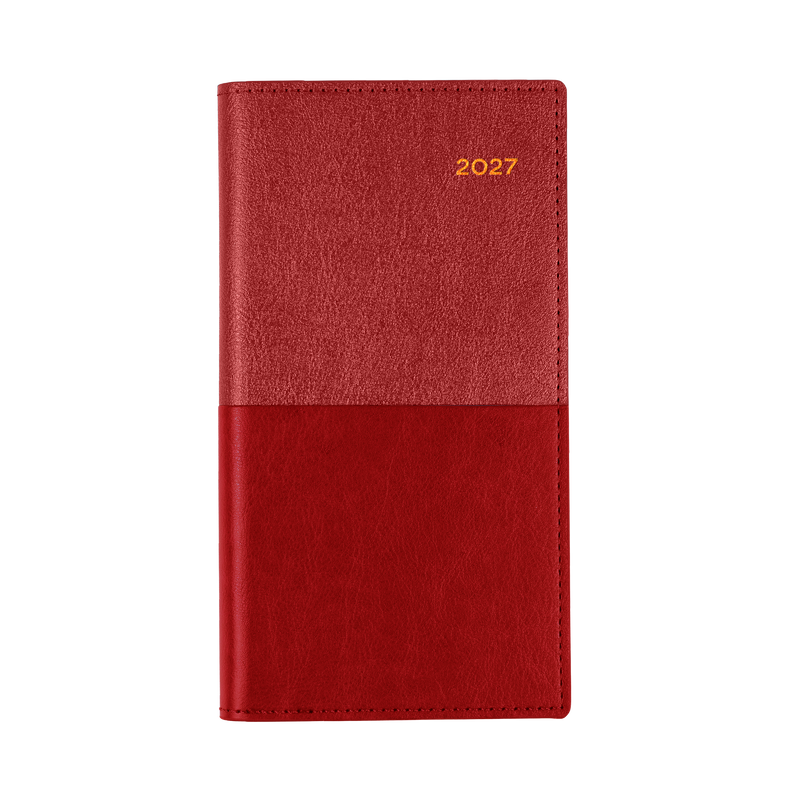 Collins Vanessa 2027 B6/7 Week to View Diary Red angled view