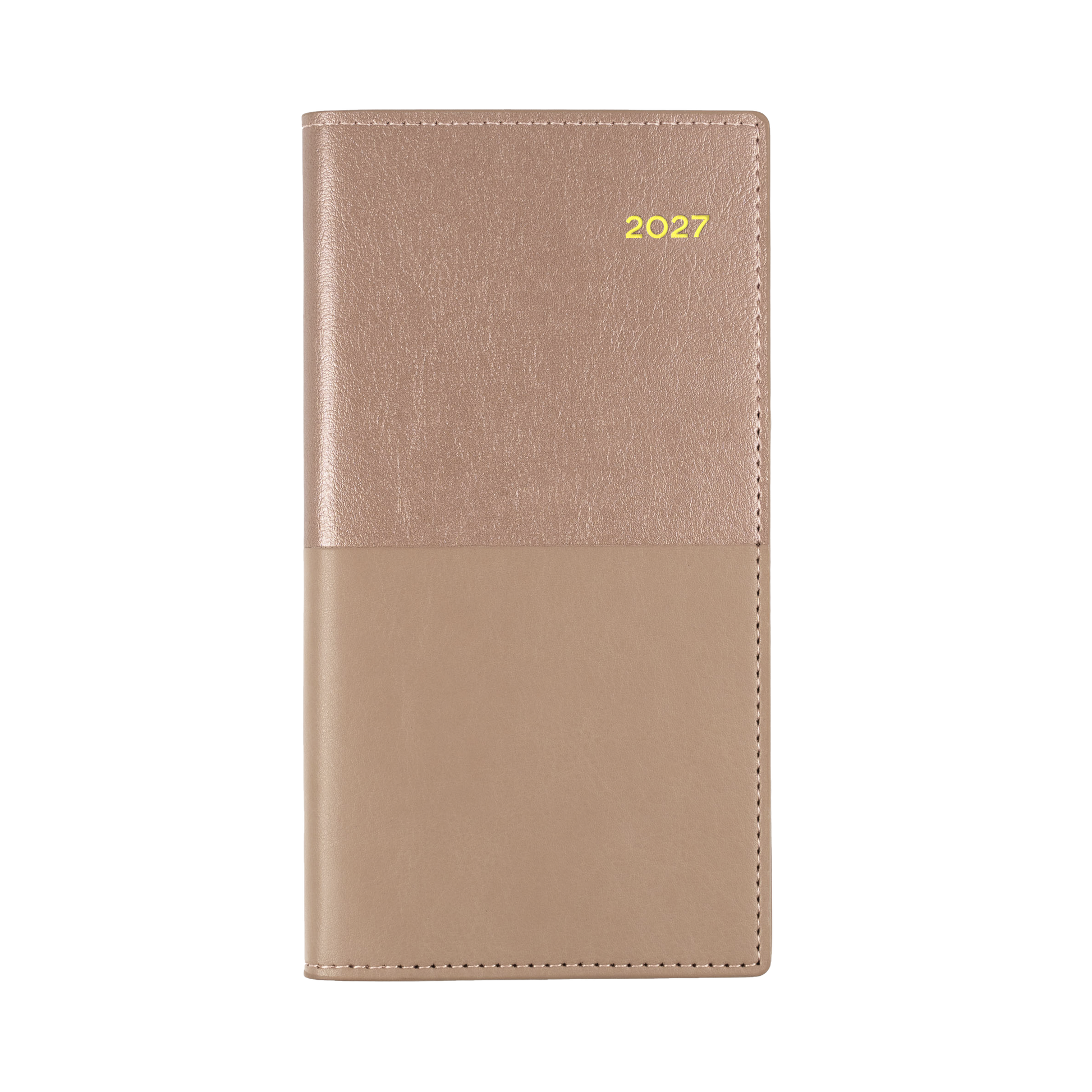 Collins Vanessa 2027 B6/7 Week to View Diary Rose Gold angled view