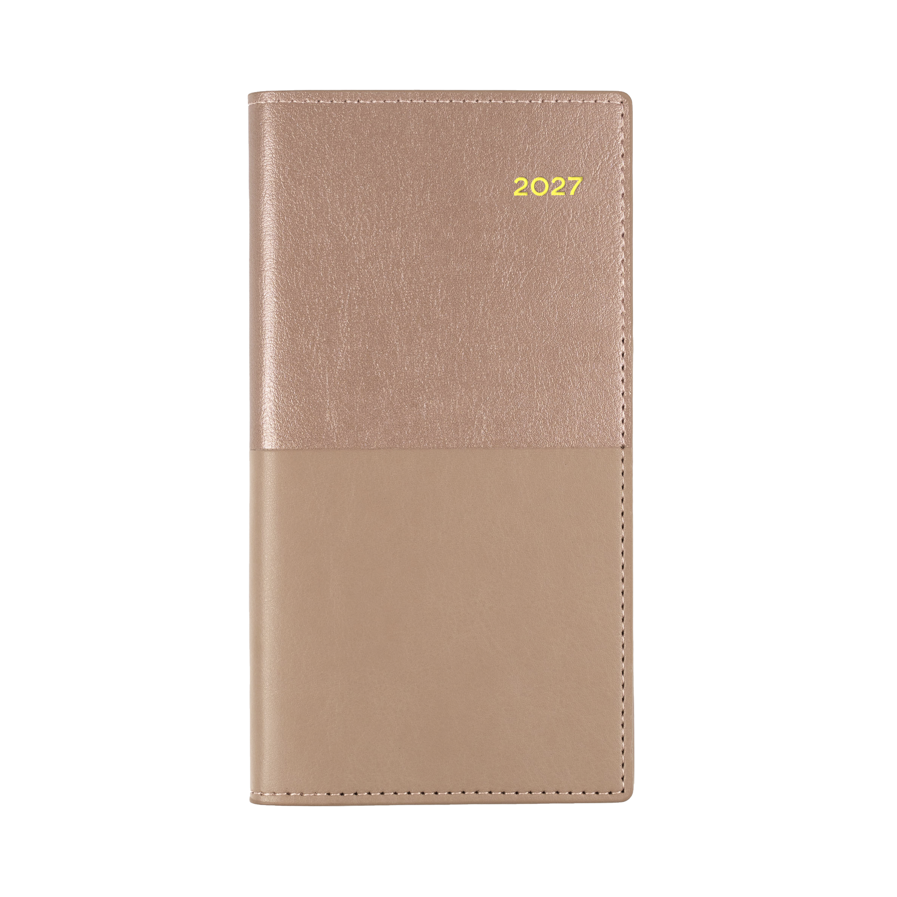 Collins Vanessa 2027 B6/7 Week to View Diary Rose Gold angled view