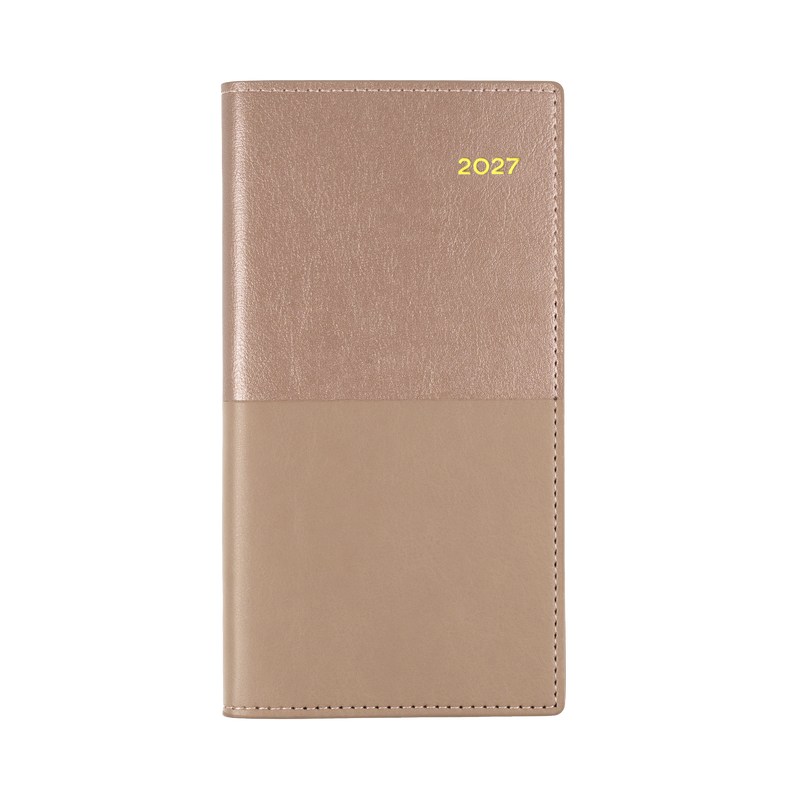 Collins Vanessa 2027 B6/7 Week to View Diary Rose Gold angled view