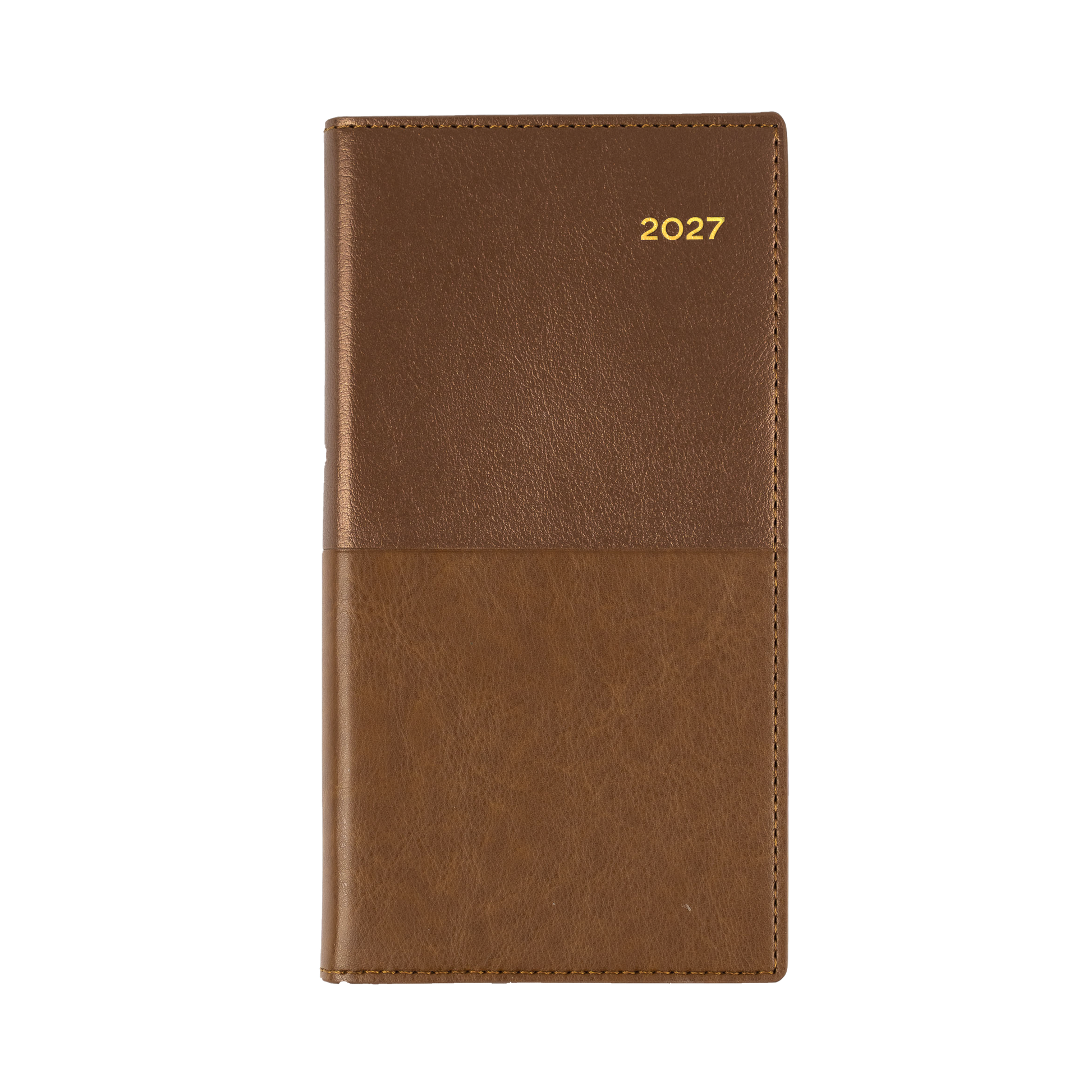 Collins Vanessa 2027 B6/7 Week to View Diary Tan angled view