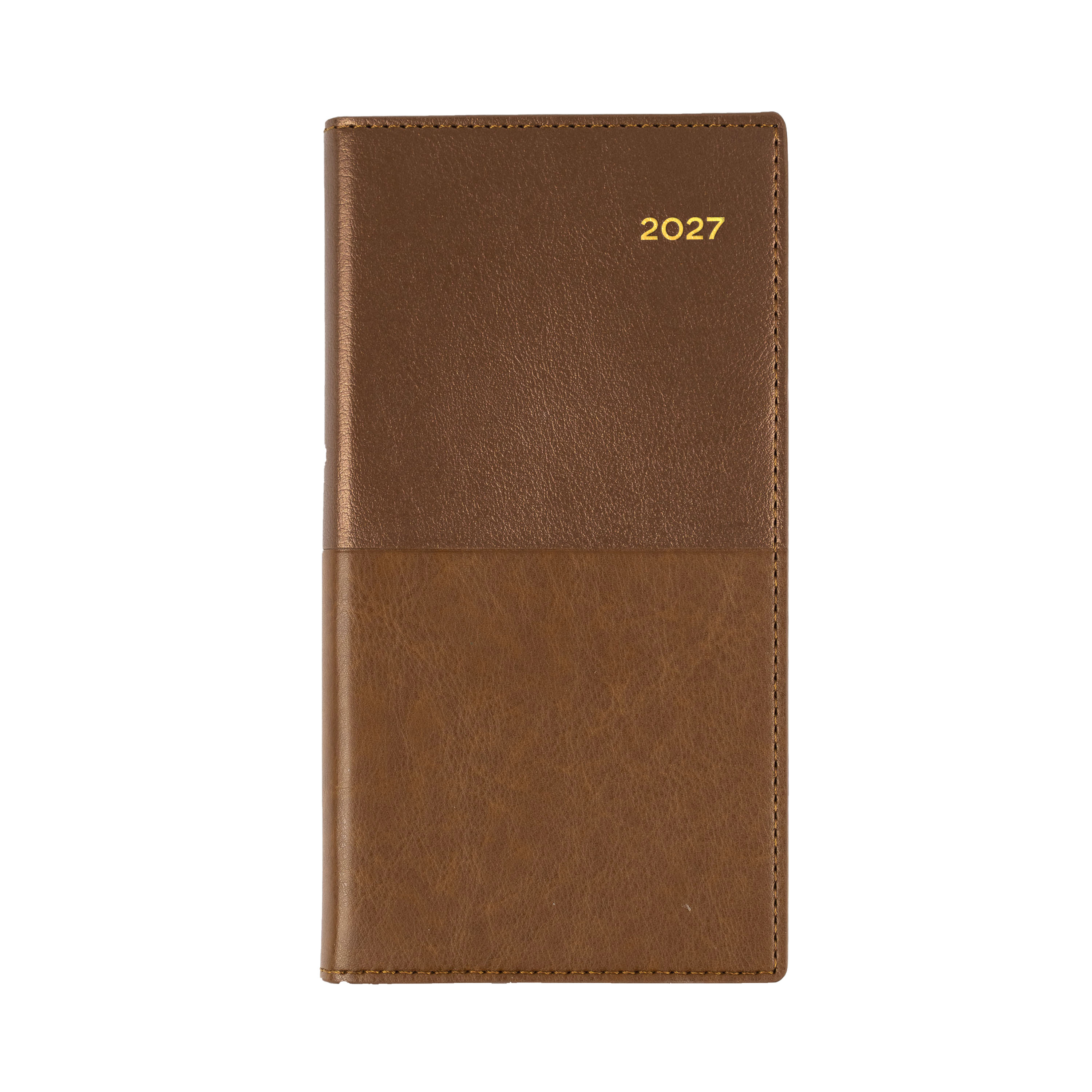 Collins Vanessa 2027 B6/7 Week to View Diary Tan angled view
