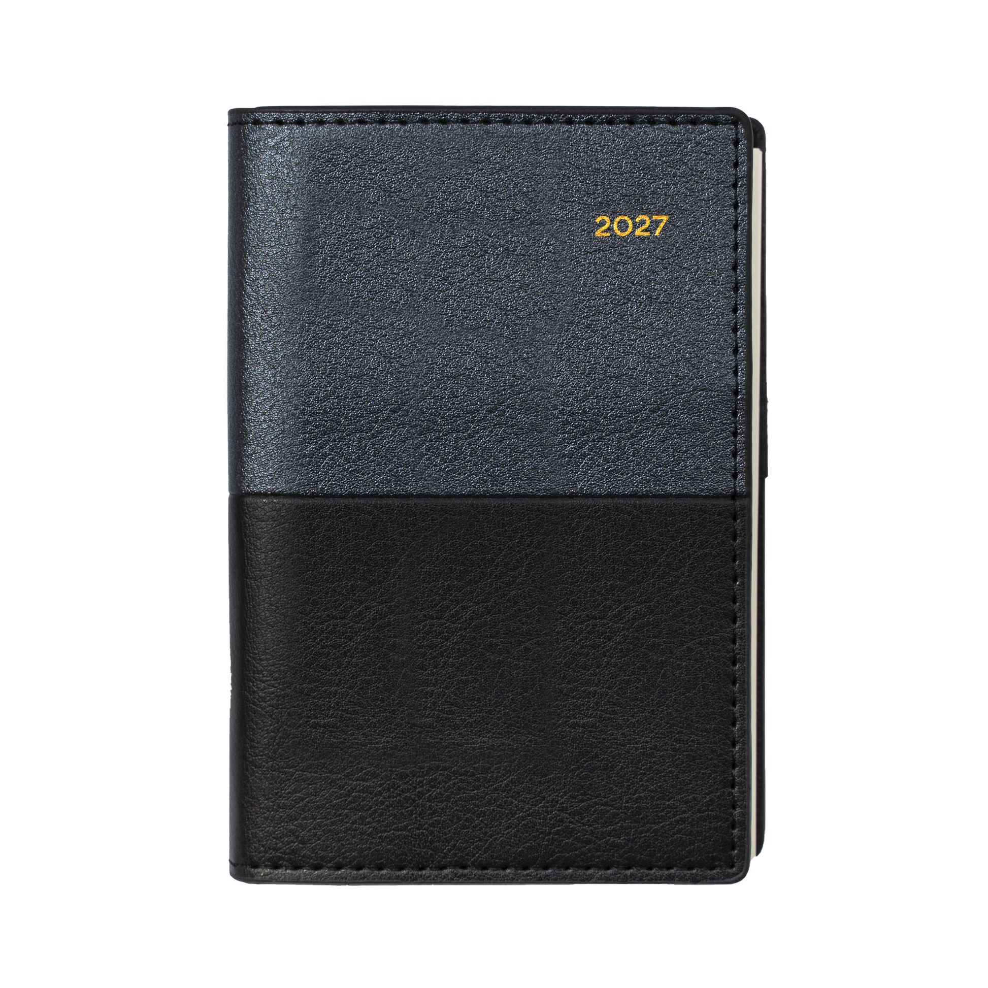 Collins Vanessa 2027 B7R Week to View Diary Black angled view