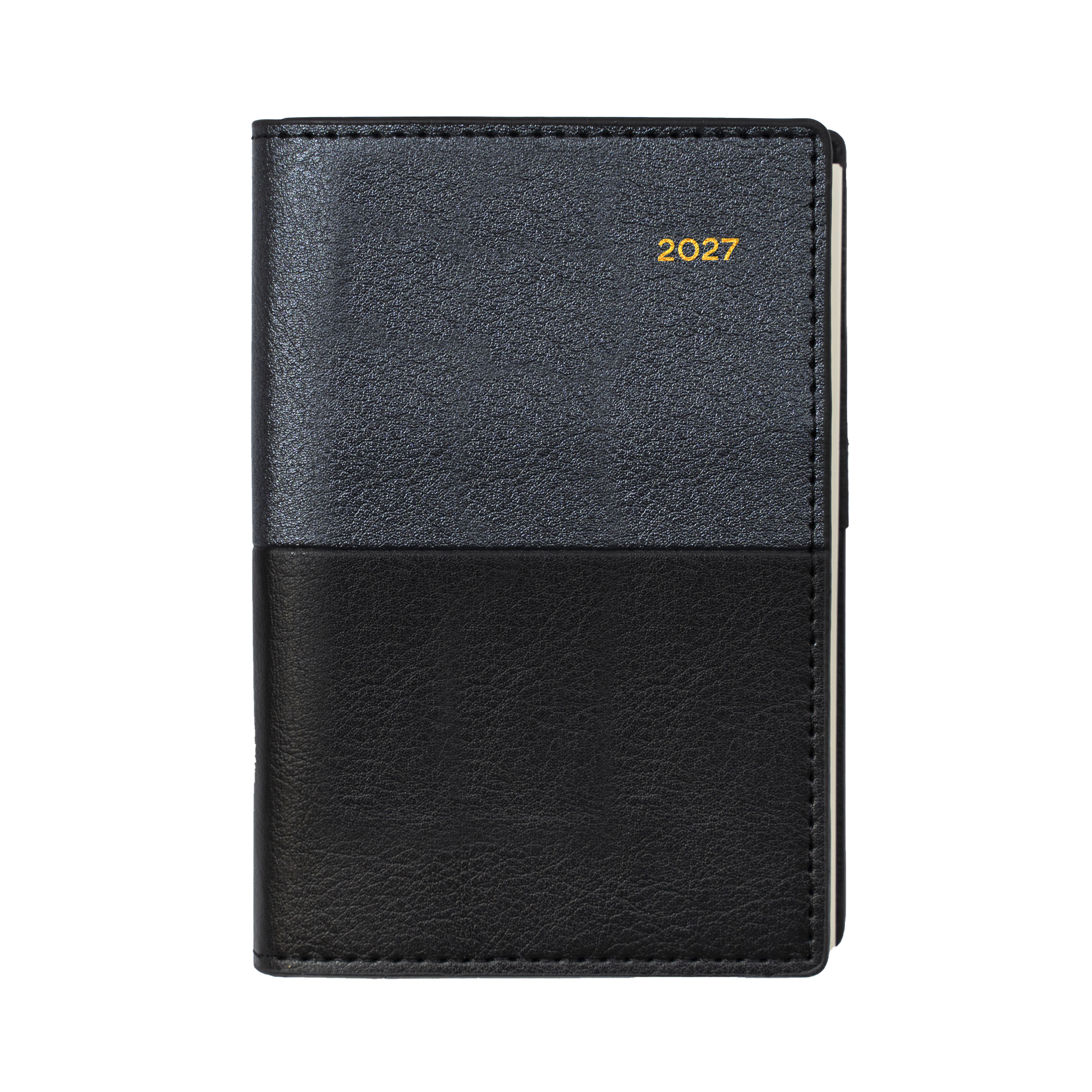 Collins Vanessa 2027 B7R Week to View Diary Black angled view