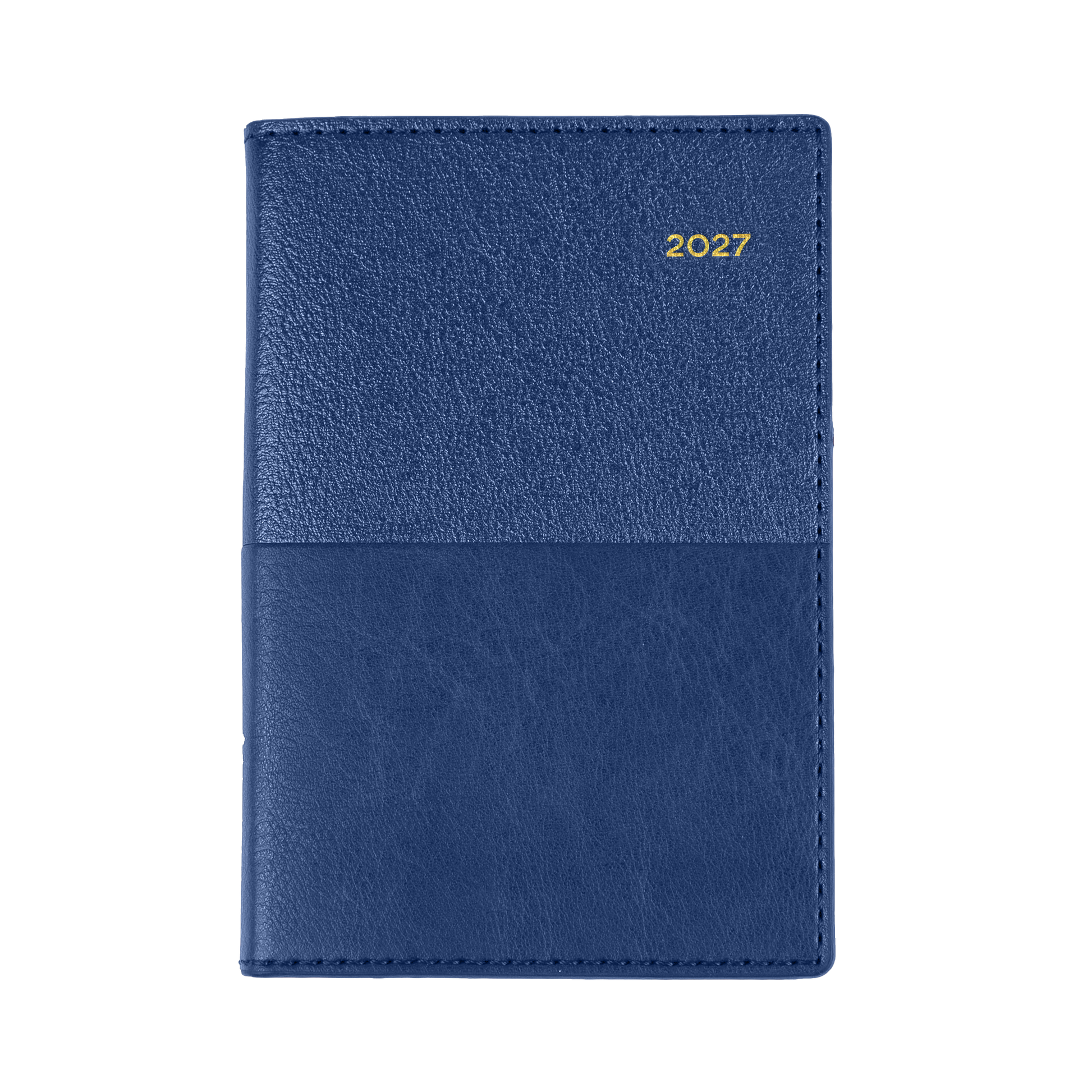 Collins Vanessa 2027 B7R Week to View Diary Blue angled view