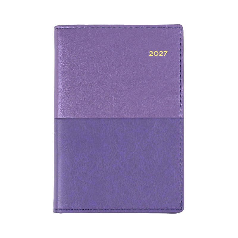 Collins Vanessa 2027 B7R Week to View Diary Lilac angled view