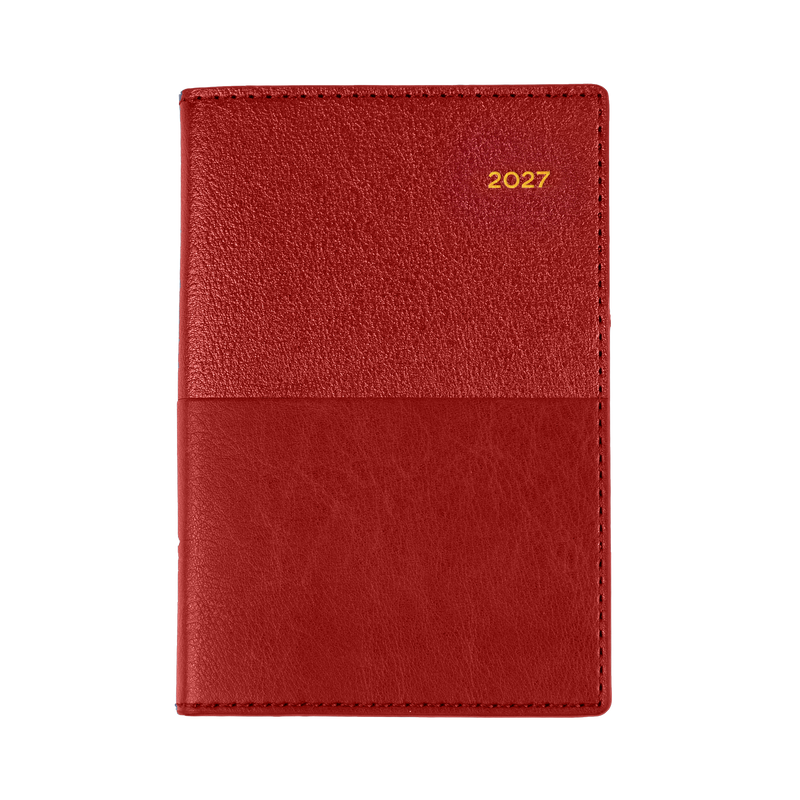Collins Vanessa 2027 B7R Week to View Diary Red angled view