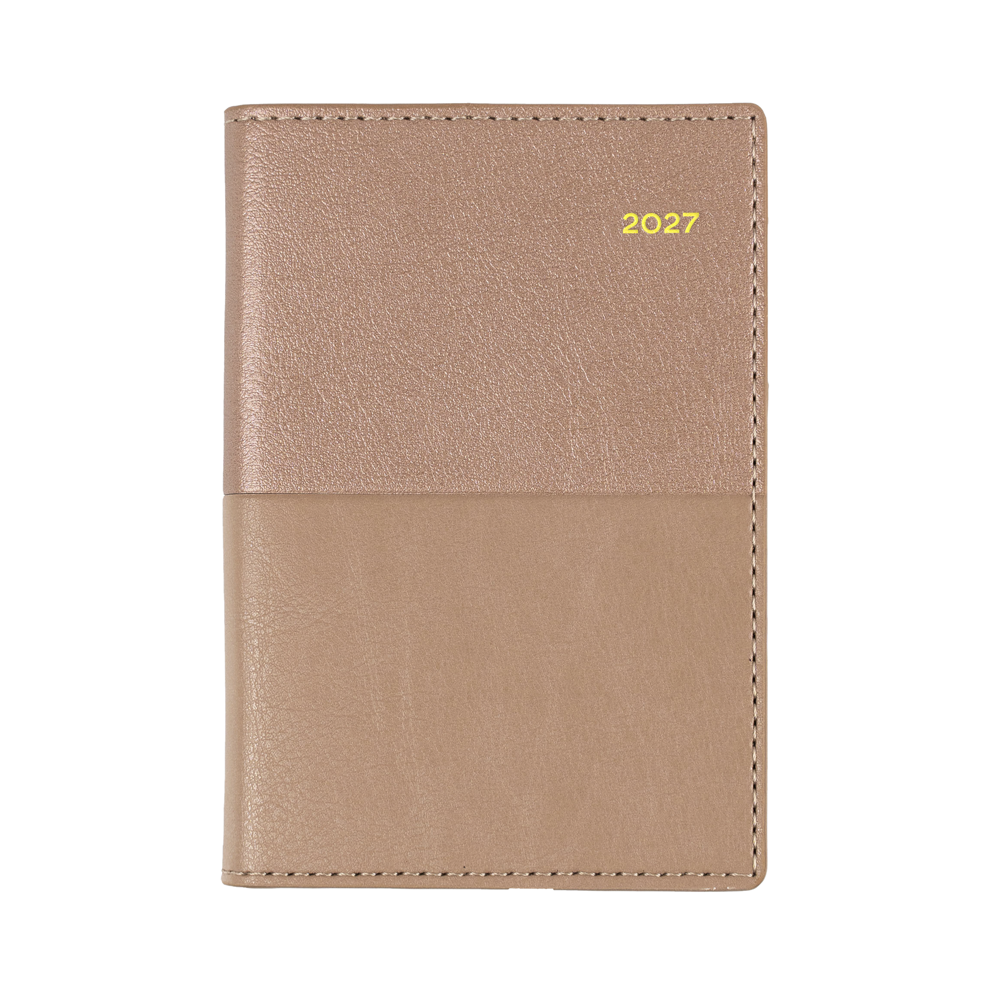 Collins Vanessa 2027 B7R Week to View Diary Rose Gold angled view