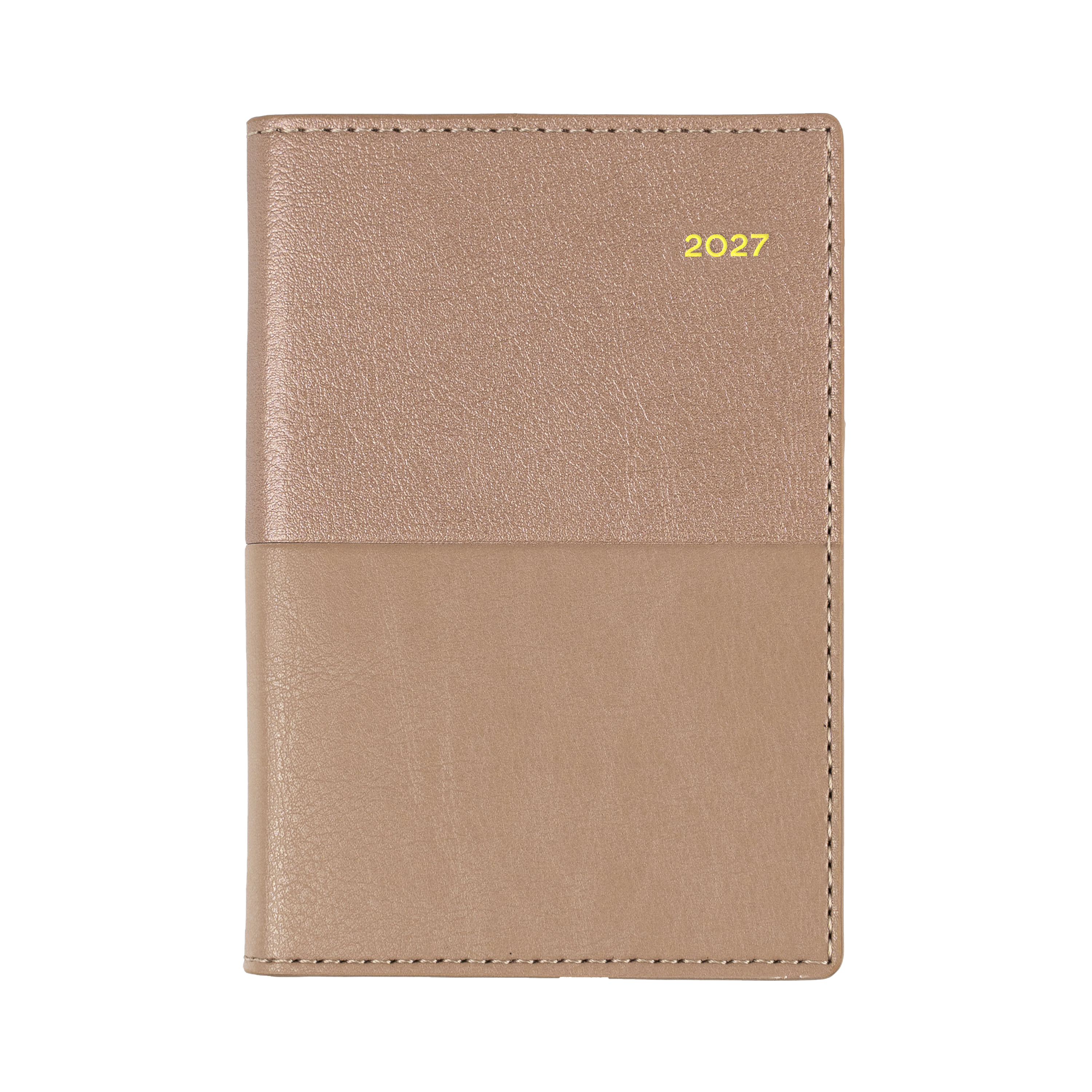 Collins Vanessa 2027 B7R Week to View Diary Rose Gold angled view