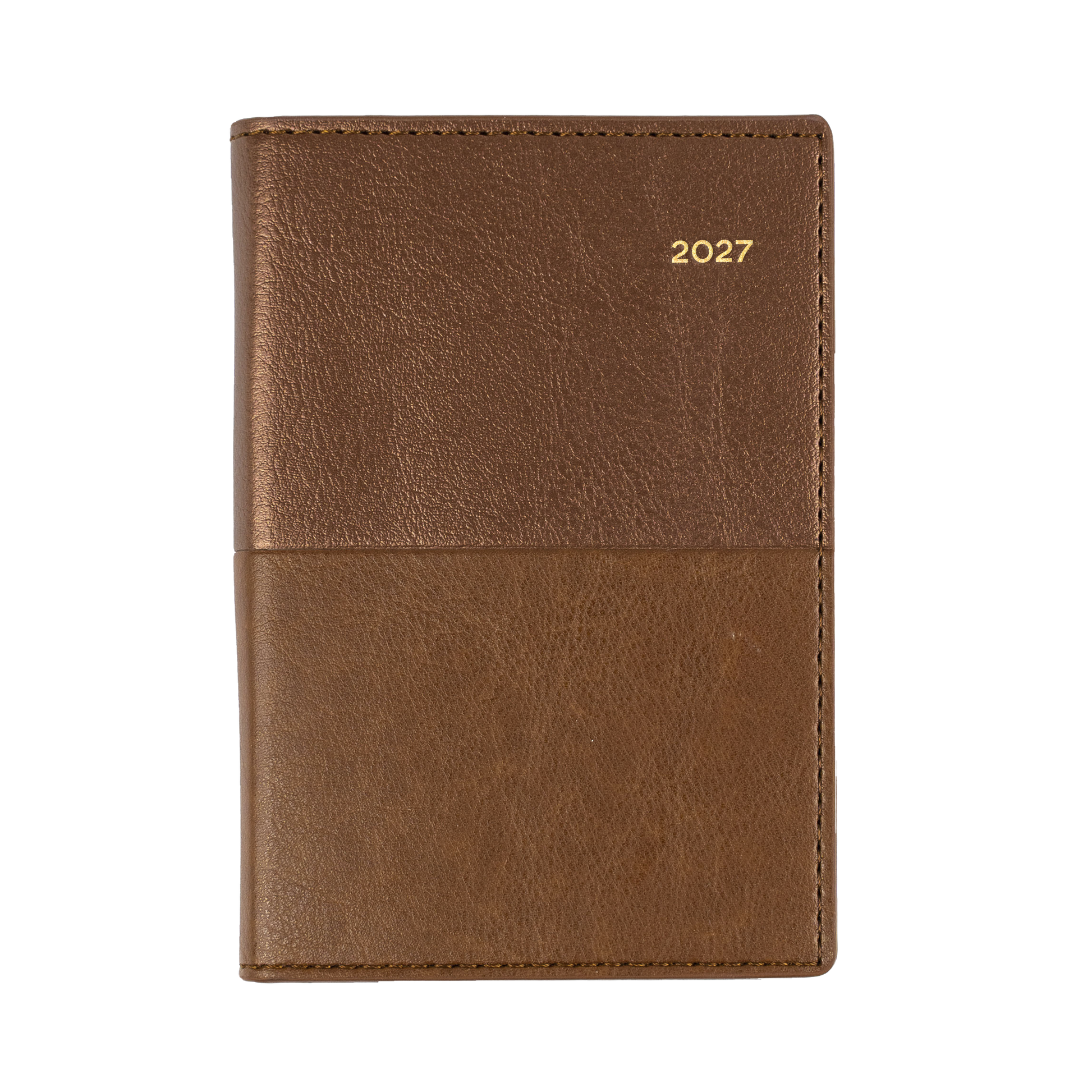 Collins Vanessa 2027 B7R Week to View Diary Tan angled view