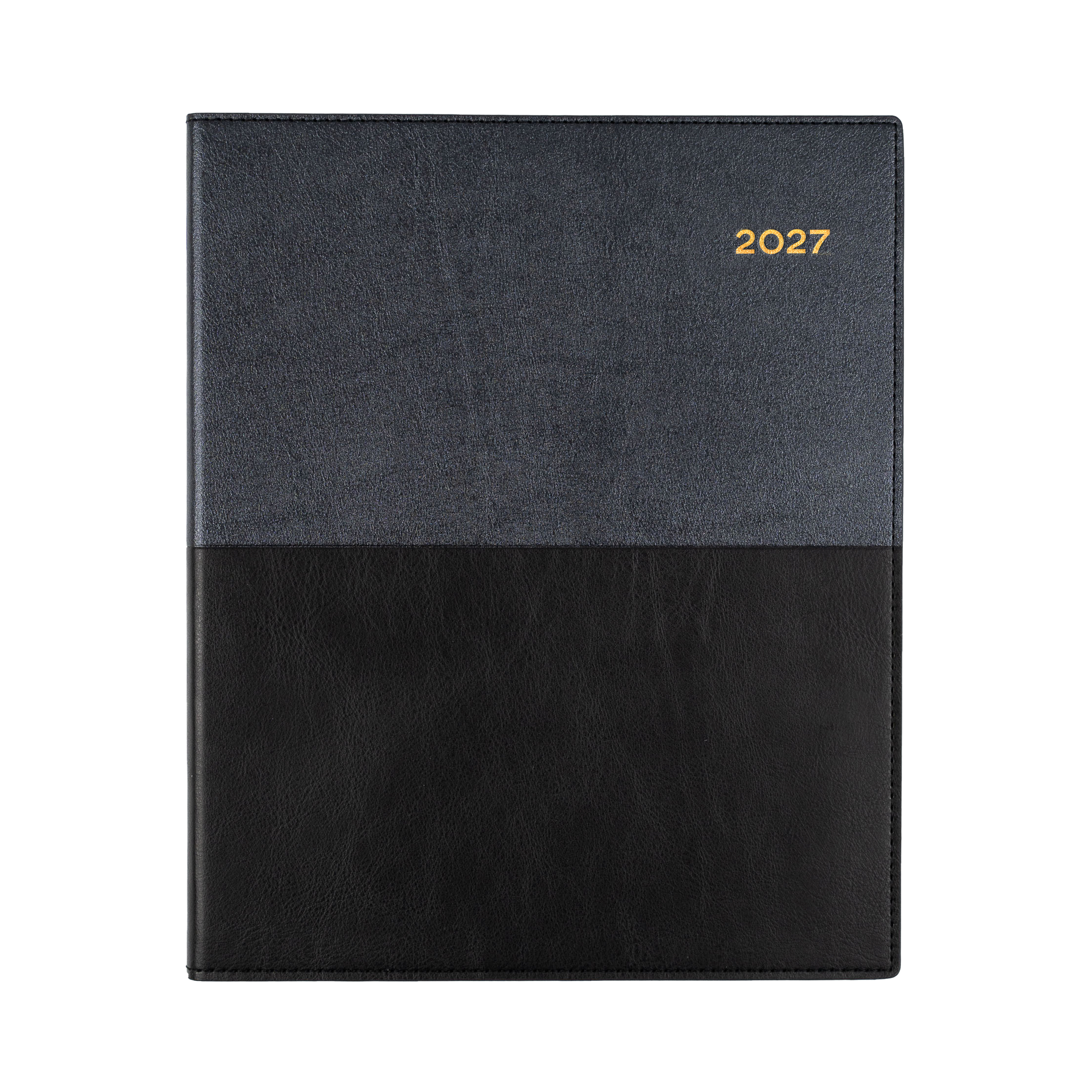 Collins Vanessa 2027 Quarto Week to View (Vertical) Diary Black angled view