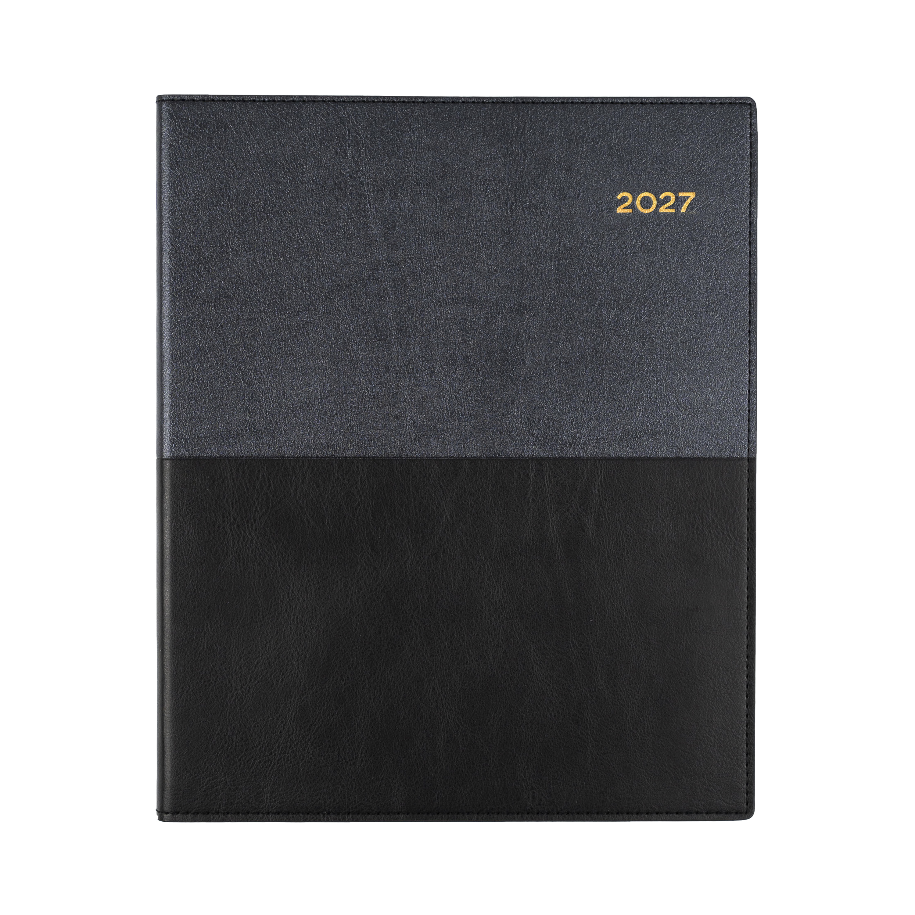 Collins Vanessa 2027 Quarto Week to View (Vertical) Diary Black angled view