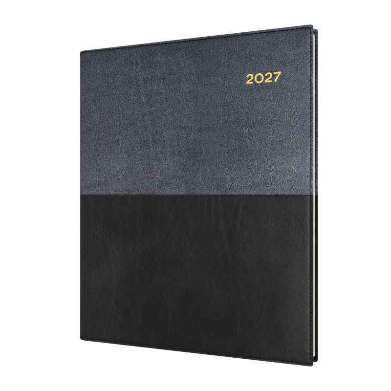 Collins Vanessa 2027 Quarto Week to View (Vertical) Diary Black front cover