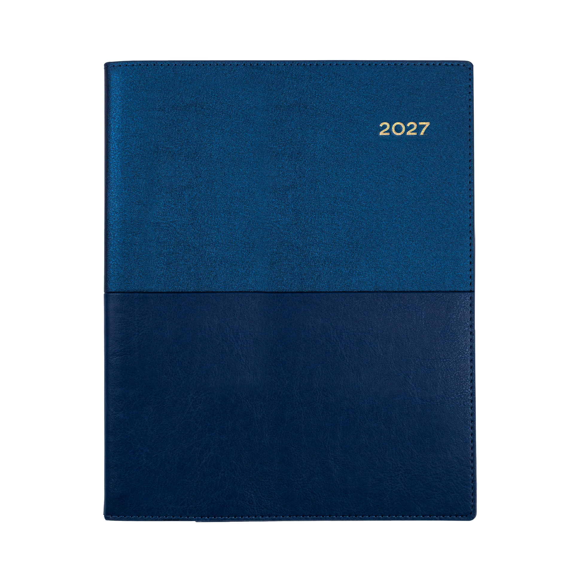 Collins Vanessa 2027 Quarto Week to View (Vertical) Diary Blue angled view