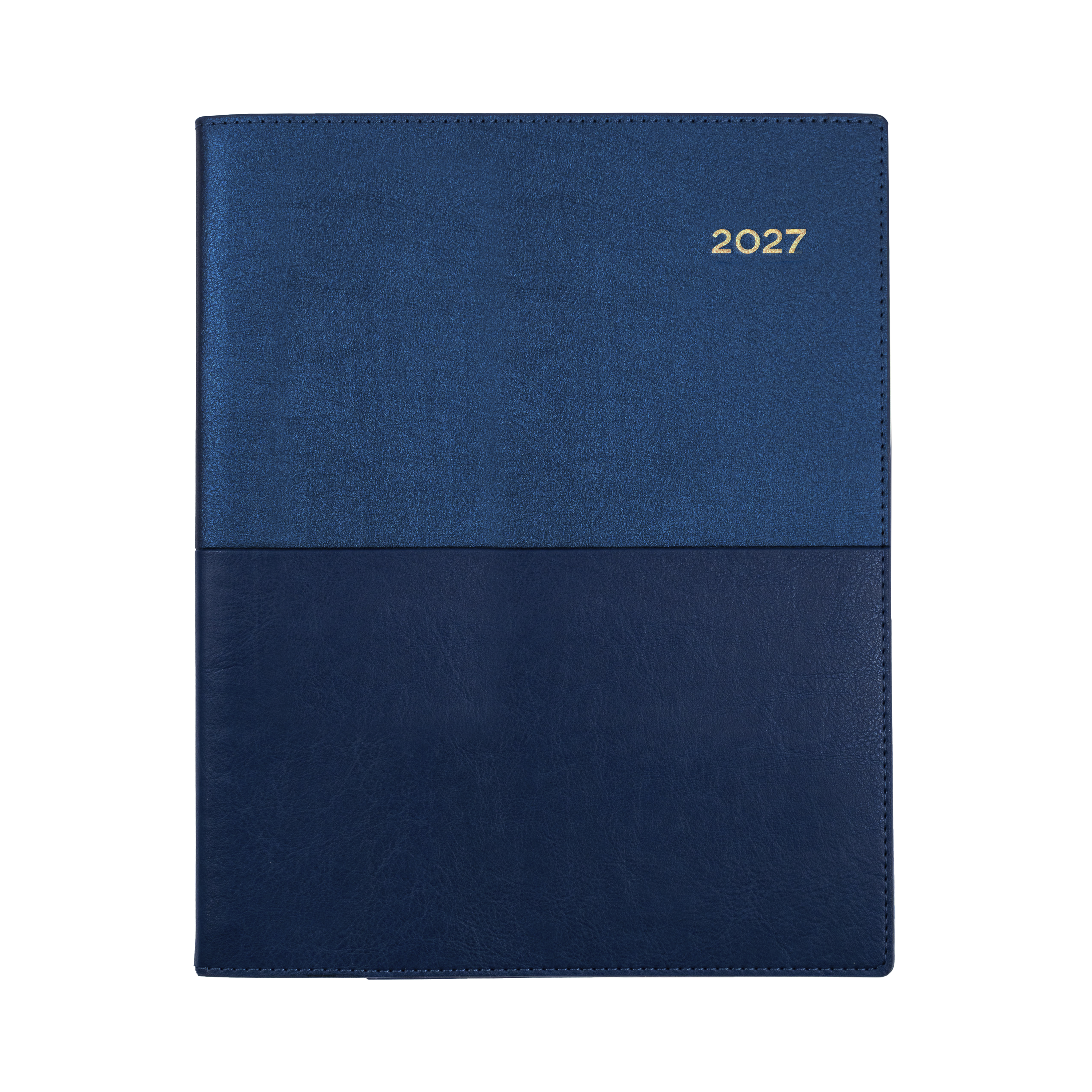 Collins Vanessa 2027 Quarto Week to View (Vertical) Diary Blue angled view