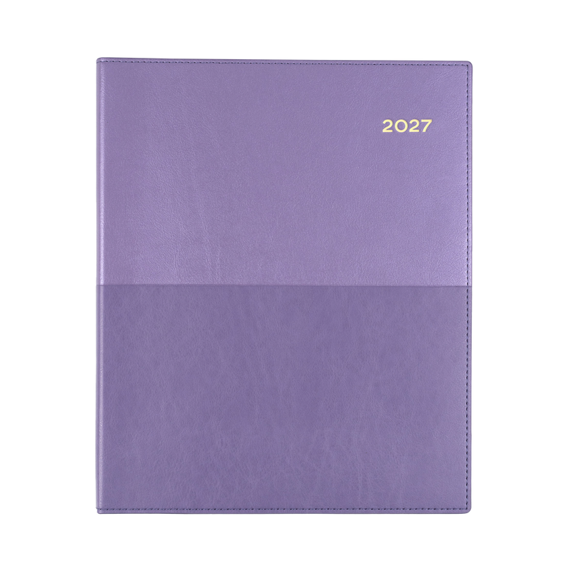Collins Vanessa 2027 Quarto Week to View (Vertical) Diary Lilac angled view